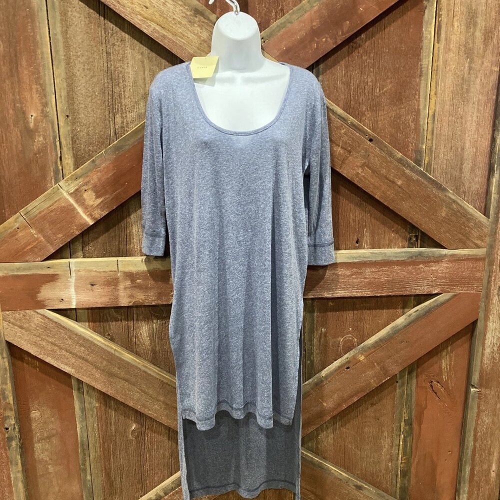 A'reve‎ Anthropologie Relaxed Dress Medium Blue Asymmetrical Stretch Lagenlook